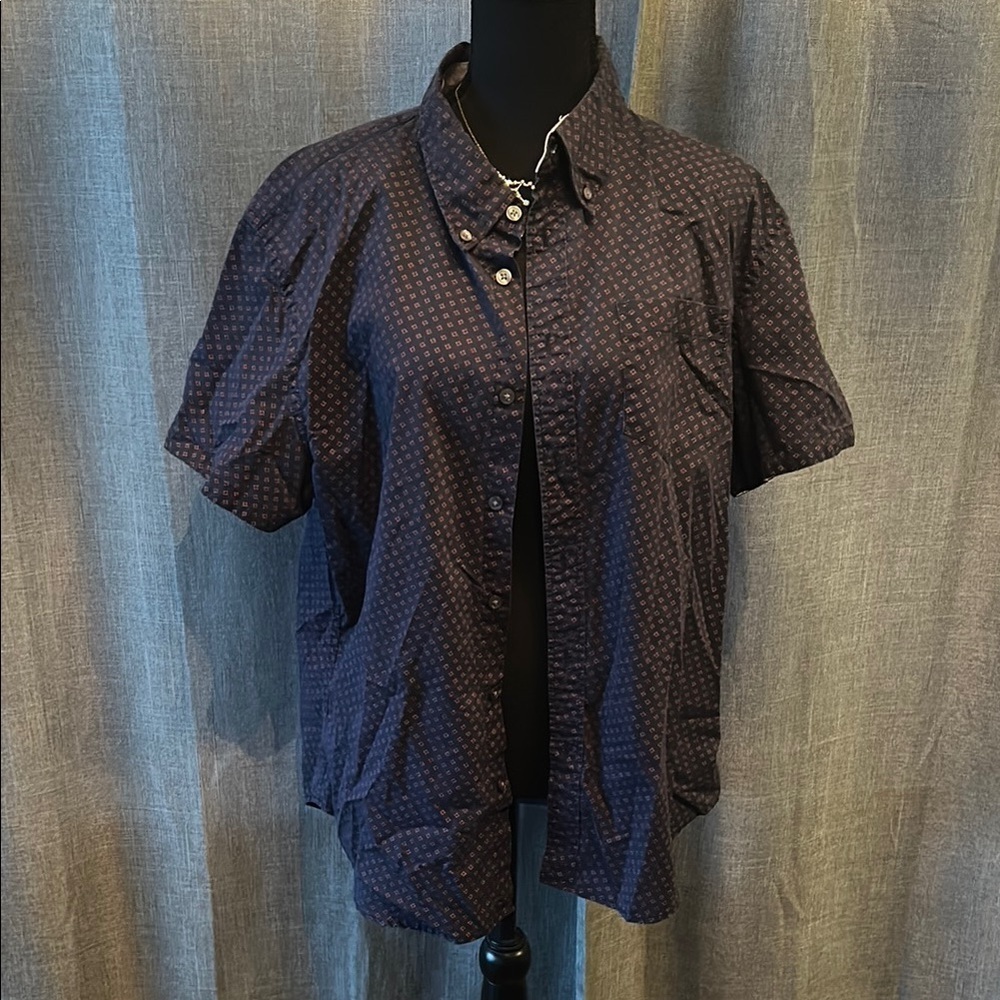 Jachs New York Patterned Shirt in Blue Pink and White
